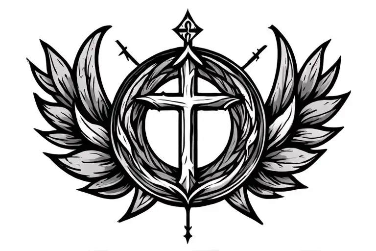 religious symbols tattoo design idea