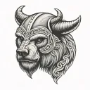 viking bear head tattoo design idea