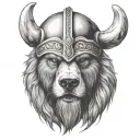 viking bear head tattoo design idea