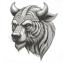 viking bear head tattoo design idea