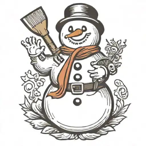 snowman tattoo design idea
