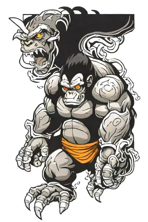 dbz great ape tattoo design idea