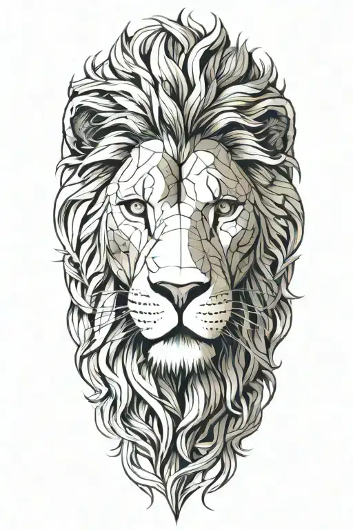lion face tattoo design idea
