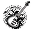 "Theo Robbie Billy" guitar tree of life intertwined  tattoo design idea