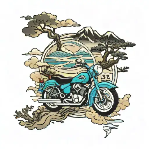 Route 66 road trip tattoo design idea