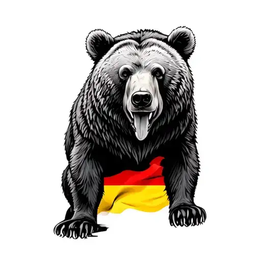 Berlin bear and germany flag tattoo full sleeve  tattoo design idea