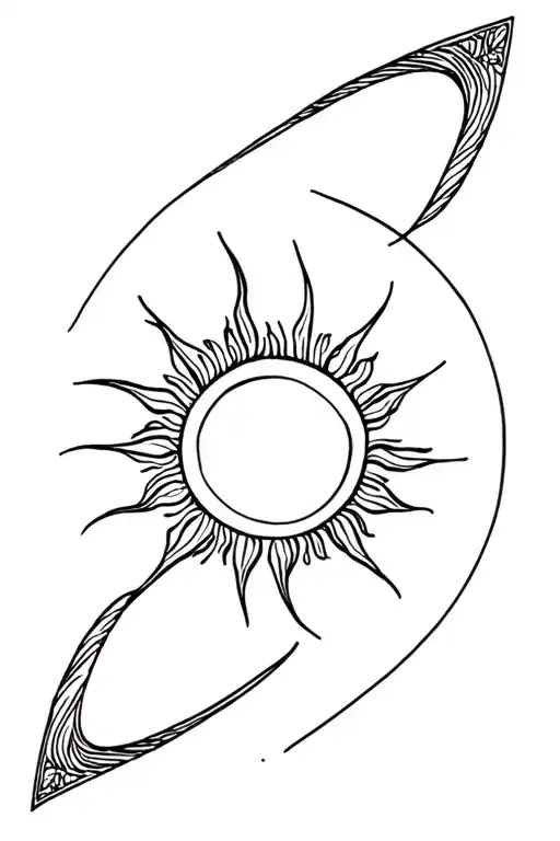 spiral sun tattoo design idea