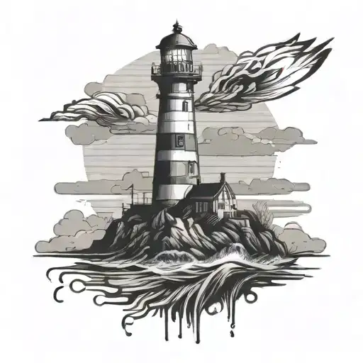 lighthouse standing tall tattoo design idea