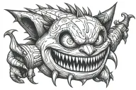 gengar as a clown tattoo design idea