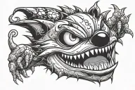 gengar as a clown tattoo design idea