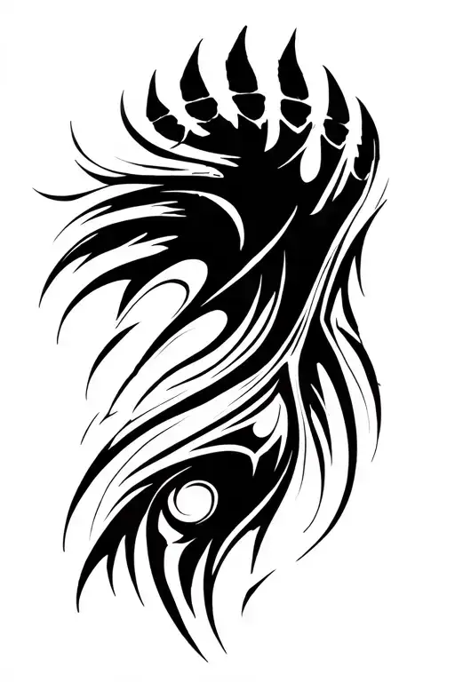 animal tracks merging tattoo design idea