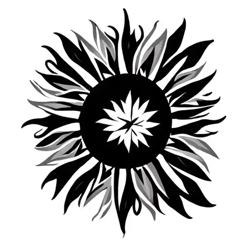 tribal Philippines sun tattoo design idea