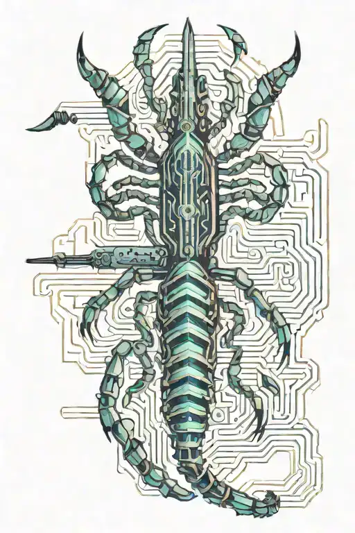 scorpion uzi gun tattoo design idea