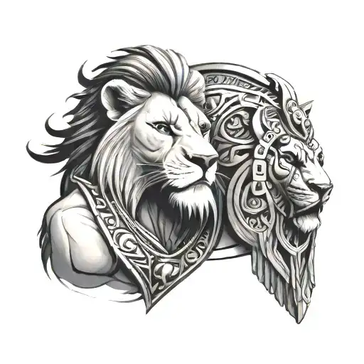 Disney lion king and gladiator Maximus tattoo design idea
