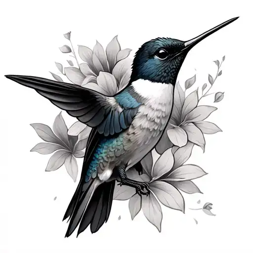 Black Hummingbird tattoo design idea