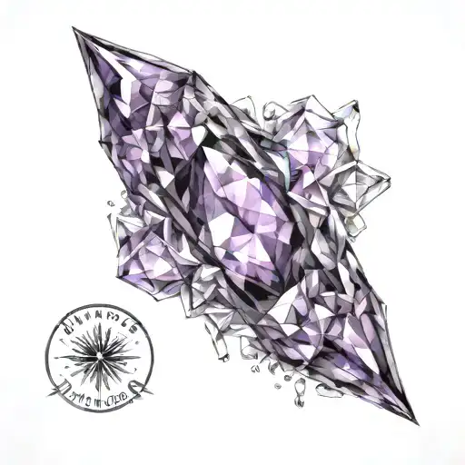 amethyst crystal tattoo design idea