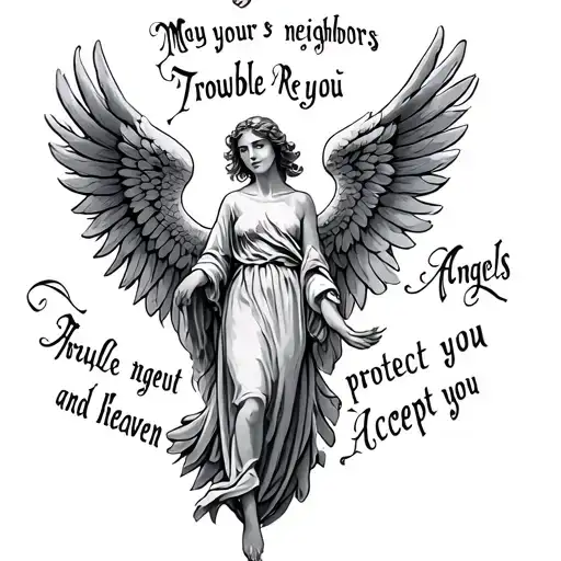 may your neighbors respect you trouble neglect you angels protect you and heaven accept you  tattoo design idea