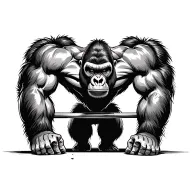 gorilla deadlifting weights tattoo design idea
