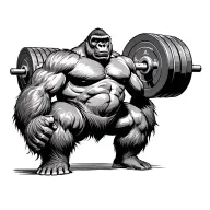 gorilla deadlifting weights tattoo design idea