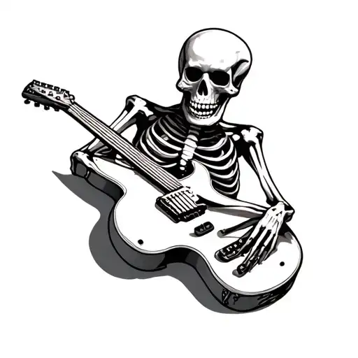 skeleton as a guitar tattoo design idea