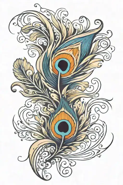 peacock feather tattoo design idea