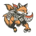  fox running with a light switch on its back tattoo design idea