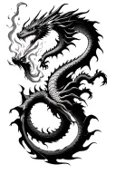 dragon breathing fire tattoo design idea