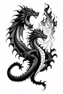 dragon breathing fire tattoo design idea