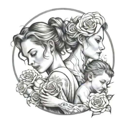 mother and son forever linked together tattoo design idea