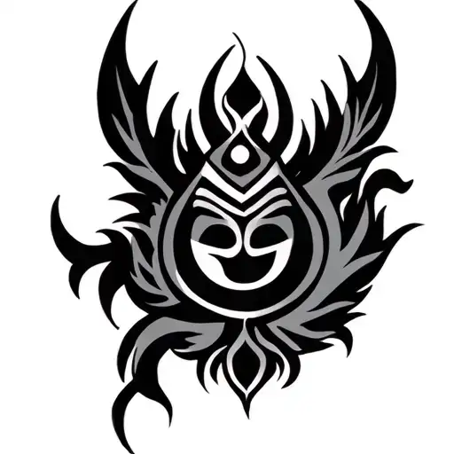trishul with aum tattoo design idea