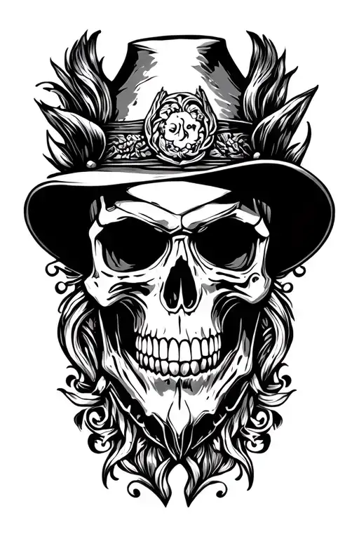 western outlaw  skull tattoo design idea