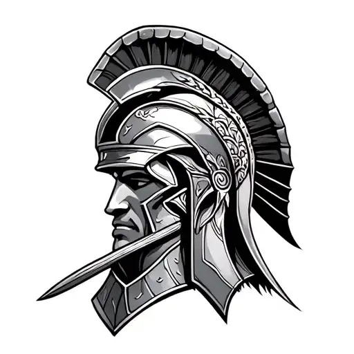 Greek Spartan tattoo design idea