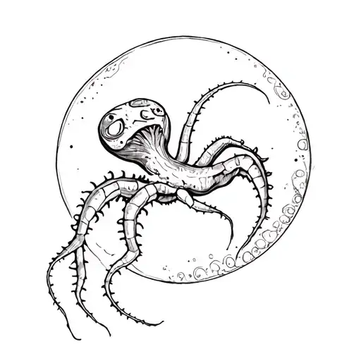 Venus fly trap (plant) with a moon tattoo design idea