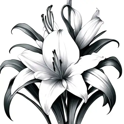 3 easter lilies tattoo design idea