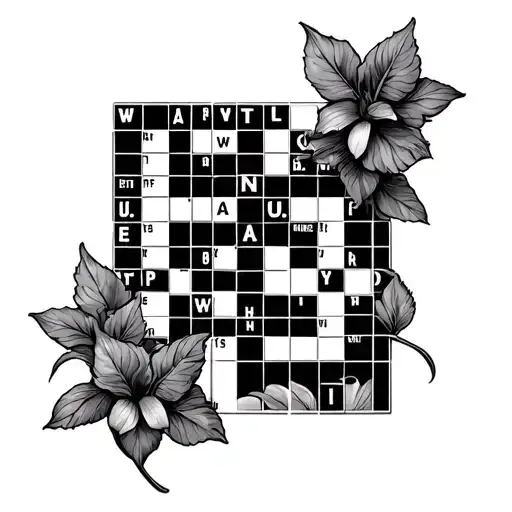 Crossword Puzzle tattoo design idea
