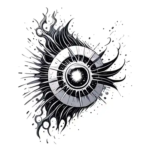Cosmic mark. Dark presence. Line art. tattoo design idea