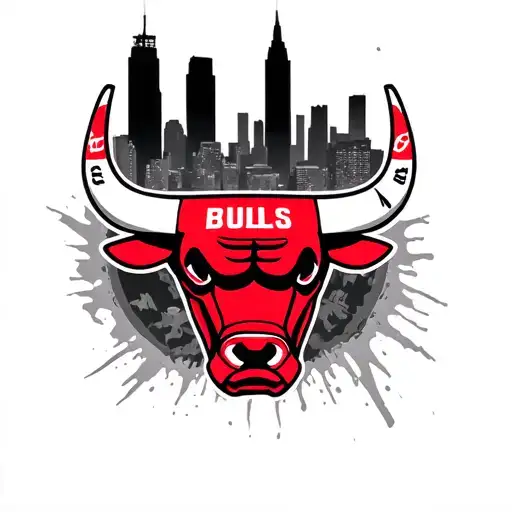 Chicago bulls logo with Chicago skyline tattoo tattoo design idea