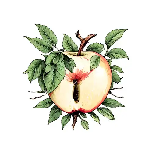 Garden of Eden tree apple tattoo design idea