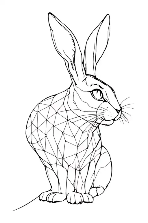 white rabbit matrix tattoo design idea