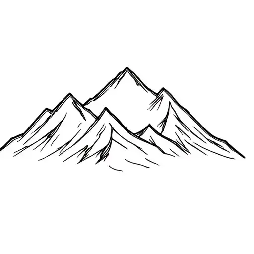 mountain range silhouette tattoo design idea