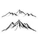 mountain range silhouette tattoo design idea
