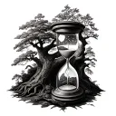 Tree Hourglass tattoo design idea