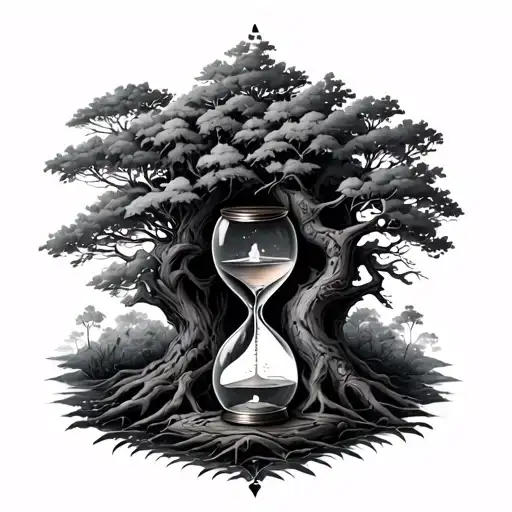 Tree Hourglass tattoo design idea
