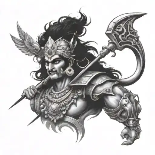 Indian mythology mixing karna and arjuna bo tattoo design idea
