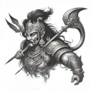 Indian mythology mixing karna and arjuna bo tattoo design idea