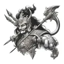 Indian mythology mixing karna and arjuna bo tattoo design idea