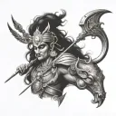 Indian mythology mixing karna and arjuna bo tattoo design idea