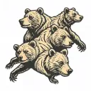 3 bear cubs tattoo design idea