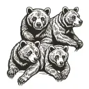 3 bear cubs tattoo design idea