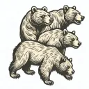 3 bear cubs tattoo design idea